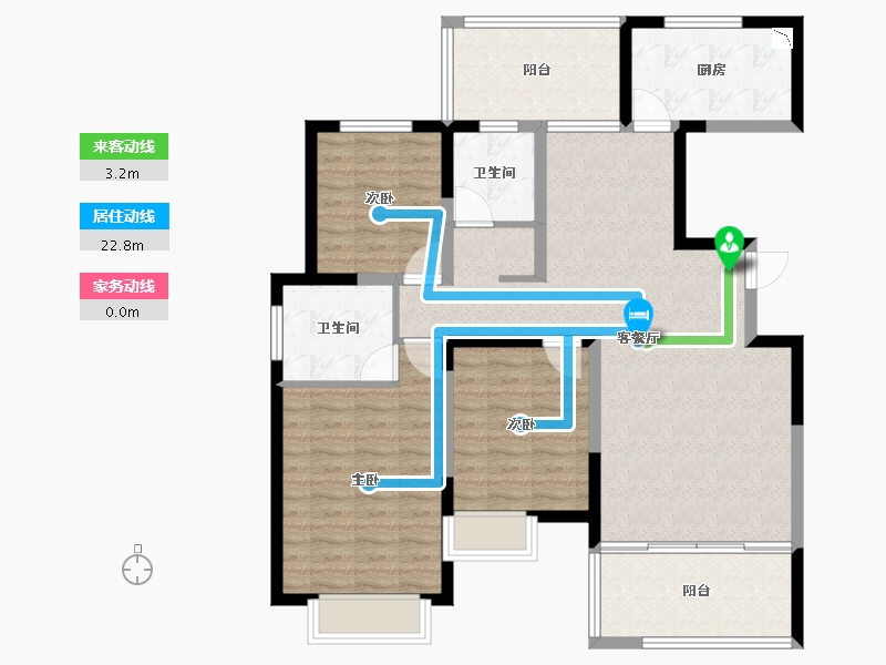 湖南省-怀化市-公园央著-106.78-户型库-动静线