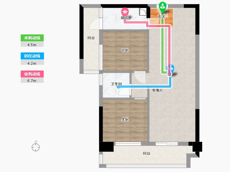 广西壮族自治区-南宁市-鑫邦华府-66.79-户型库-动静线