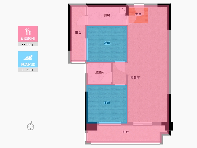 广西壮族自治区-南宁市-鑫邦华府-66.79-户型库-动静分区