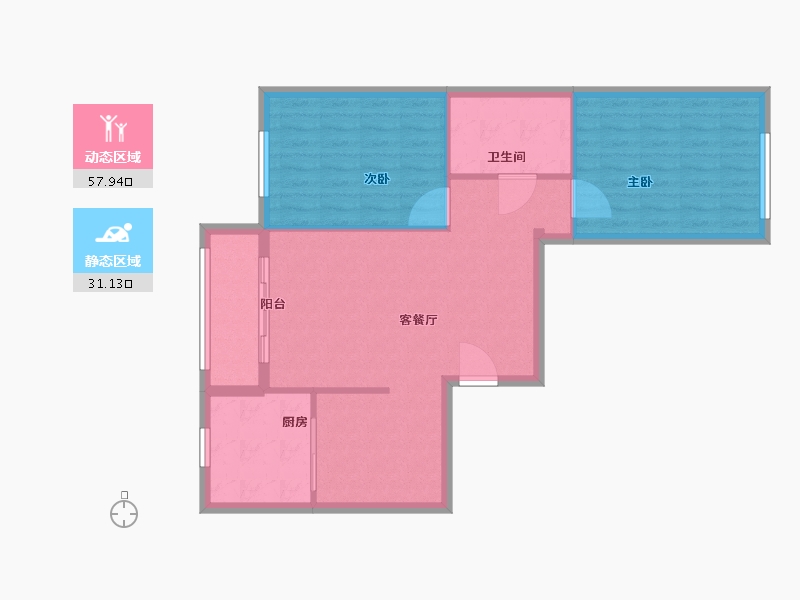 辽宁省-大连市-金街广场-81.30-户型库-动静分区