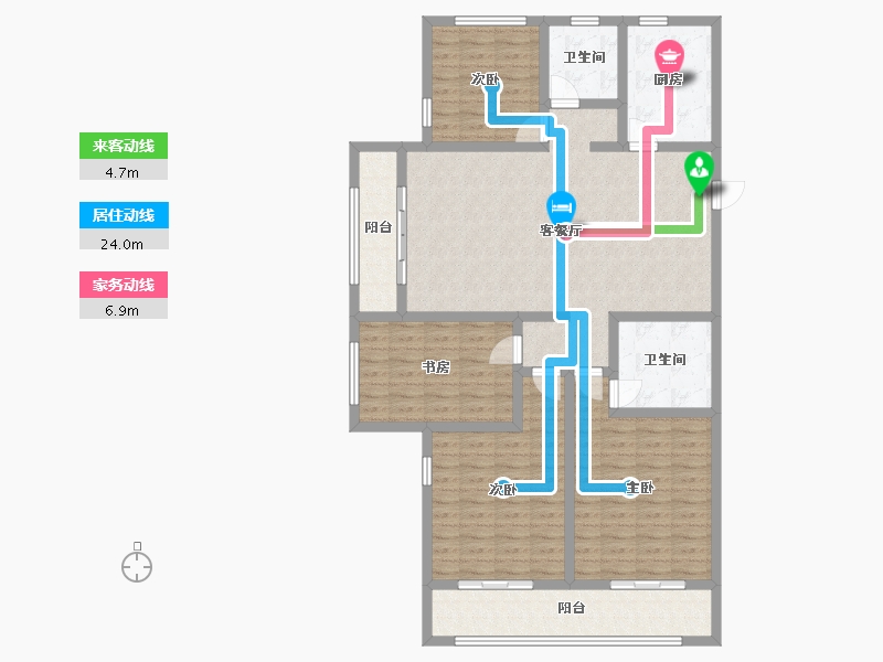 山东省-菏泽市-菏泽佳和广场-135.21-户型库-动静线