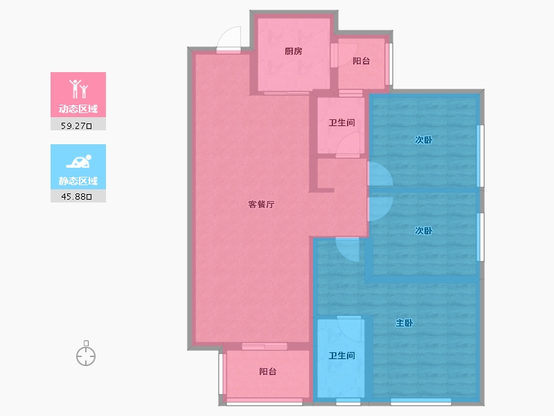 四川省-成都市-保利时代-93.55-户型库-动静分区