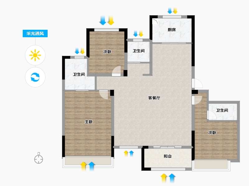 浙江省-湖州市-吴越嘉苑-145.99-户型库-采光通风