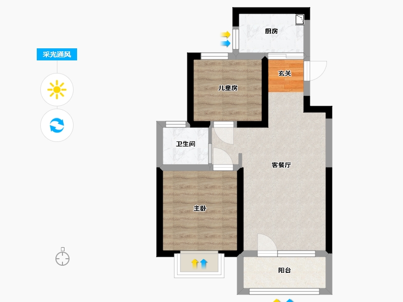 山东省-青岛市-世茂锦域-49.80-户型库-采光通风