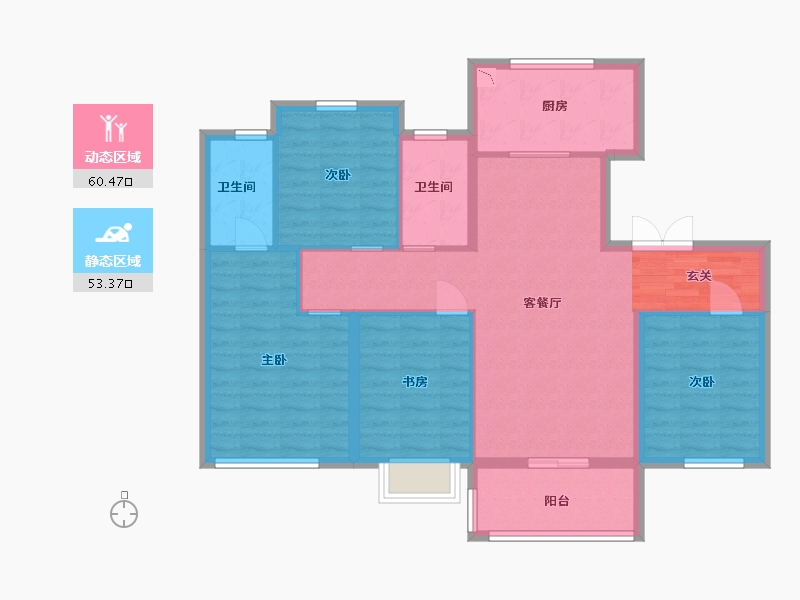 山东省-青岛市-鲁商学府-102.40-户型库-动静分区