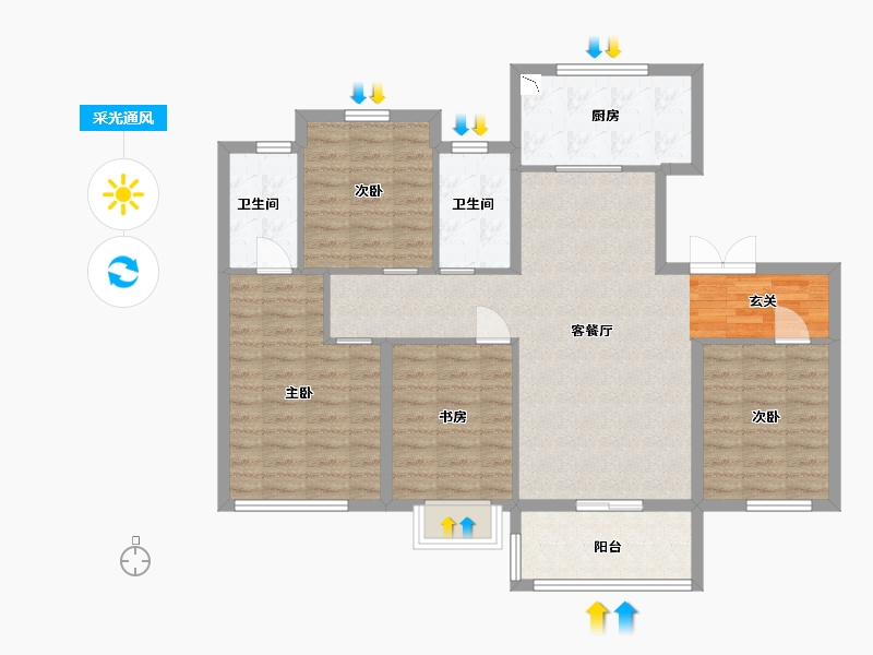 山东省-青岛市-鲁商学府-102.40-户型库-采光通风