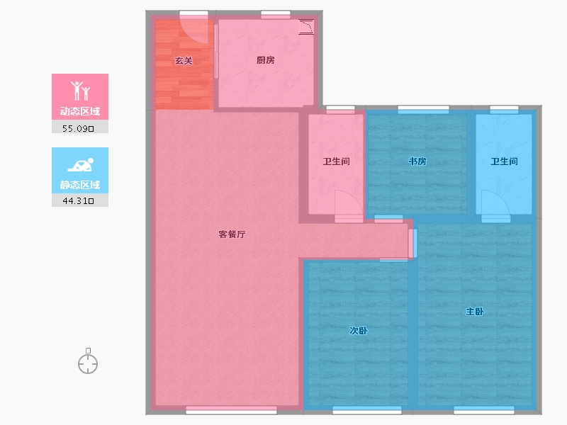 山东省-青岛市-绿地凤栖澜�h-89.01-户型库-动静分区