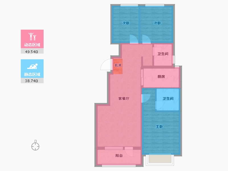 山东省-青岛市-凯景领盛华府-78.40-户型库-动静分区