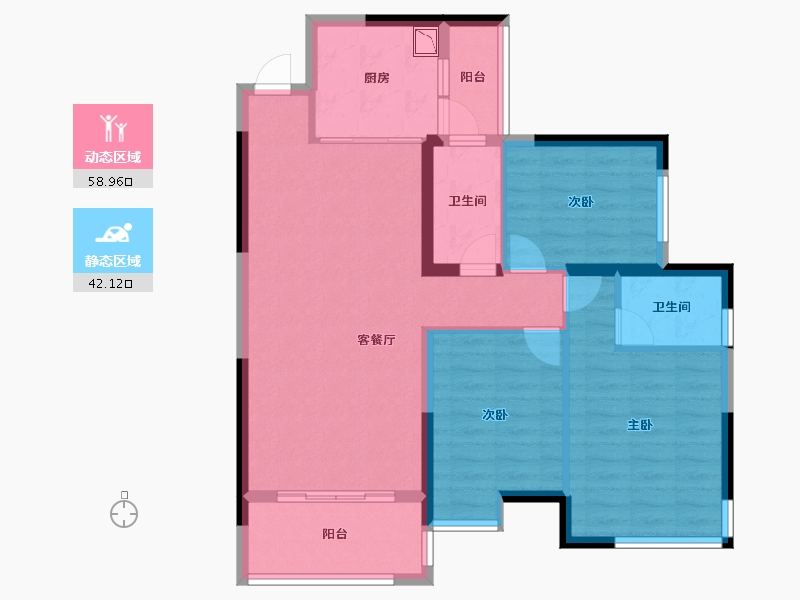 广西壮族自治区-桂林市-绿涛公园里-90.40-户型库-动静分区