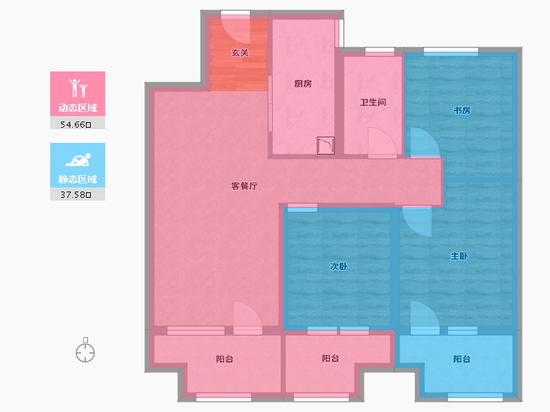 山东省-青岛市-融创中心-81.07-户型库-动静分区