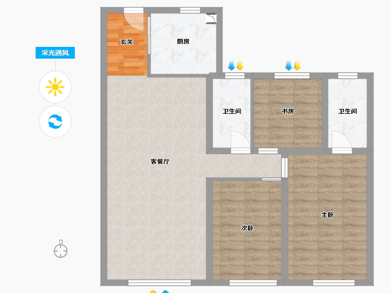 山东省-青岛市-绿地凤栖澜�h-89.01-户型库-采光通风