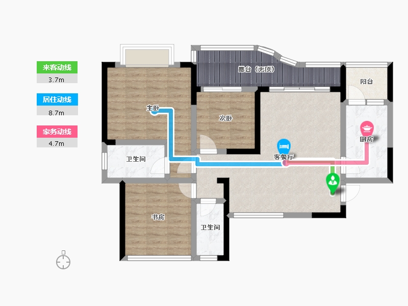 四川省-遂宁市-南城雅郡-89.01-户型库-动静线