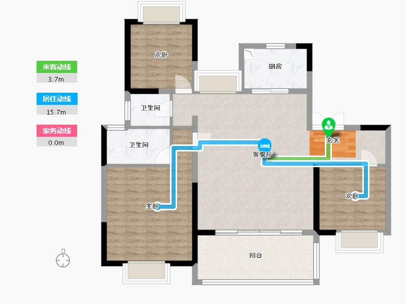 江苏省-南通市-春风里-104.85-户型库-动静线