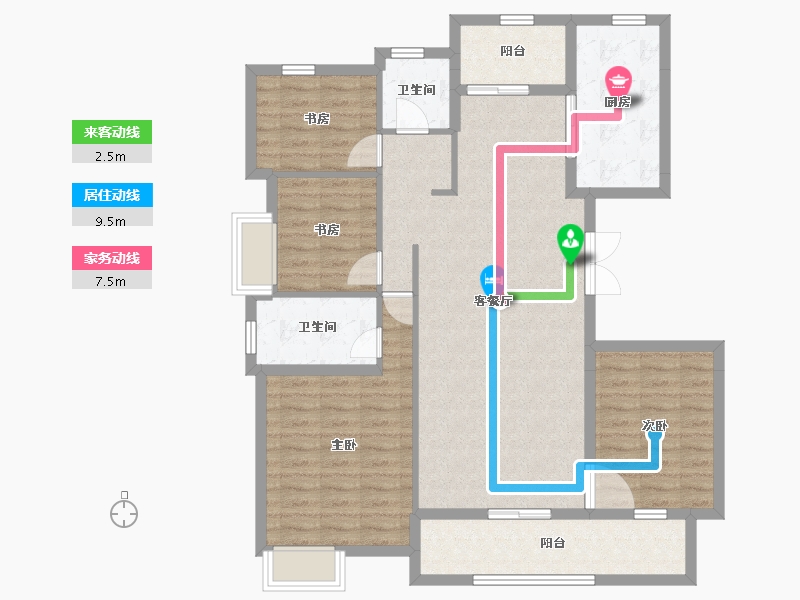 浙江省-湖州市-爱家曦霖樾-110.57-户型库-动静线