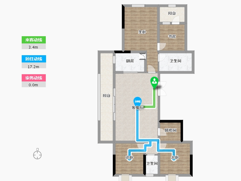 重庆-重庆市-绿城两江御园-110.52-户型库-动静线