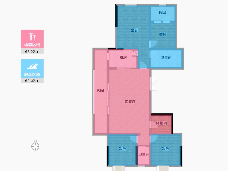 重庆-重庆市-绿城两江御园-110.52-户型库-动静分区