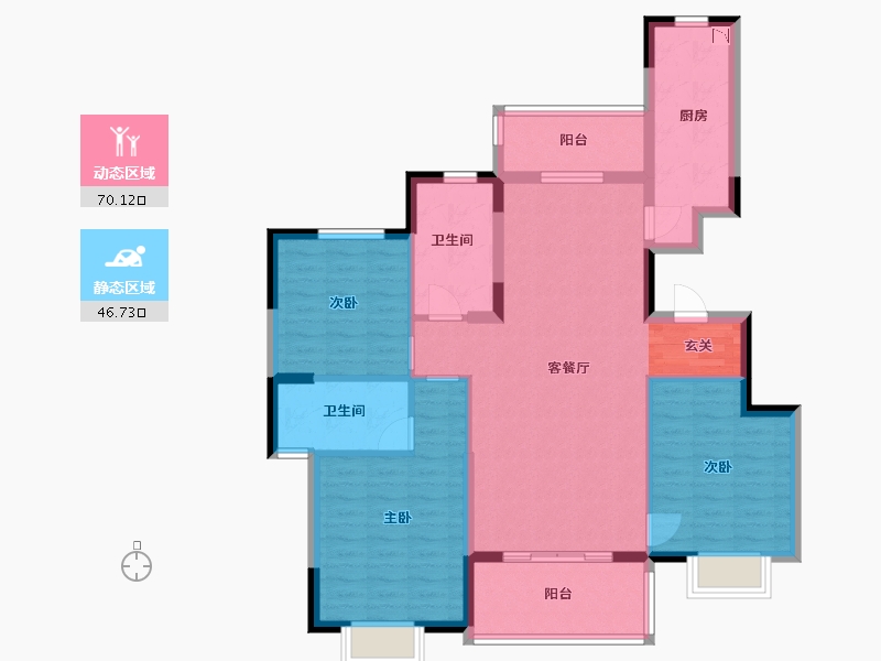 江苏省-南通市-南通恒大林语郡-104.80-户型库-动静分区