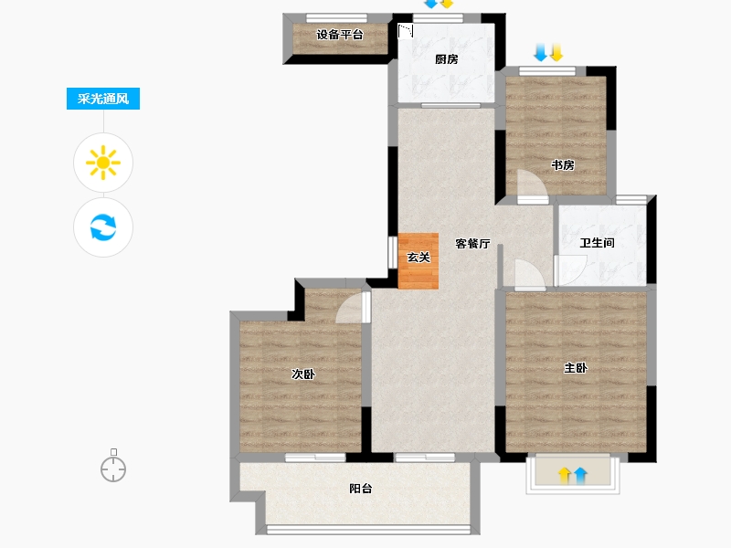 江苏省-南通市-春晓熙岸-88.00-户型库-采光通风