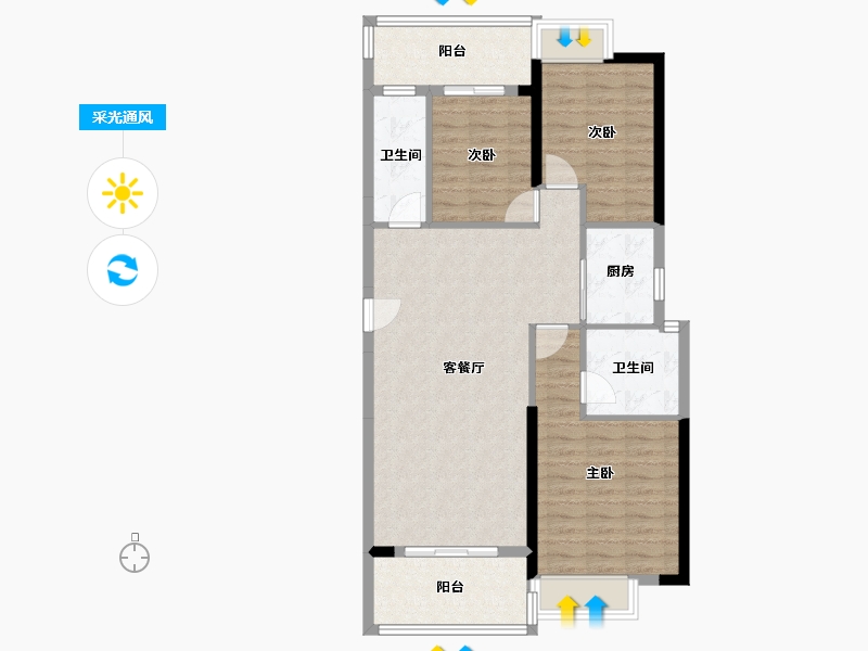 广东省-汕头市-南洋珠池路项目-92.58-户型库-采光通风