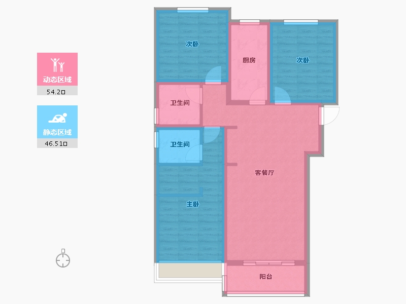 陕西省-榆林市-钰诚-89.26-户型库-动静分区