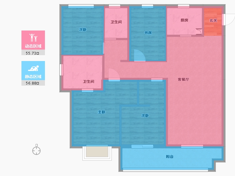 山西省-晋中市-阳光城・文澜府-100.73-户型库-动静分区