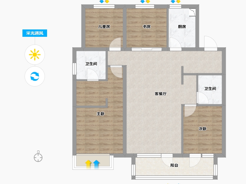 辽宁省-沈阳市-华发首府-92.05-户型库-采光通风