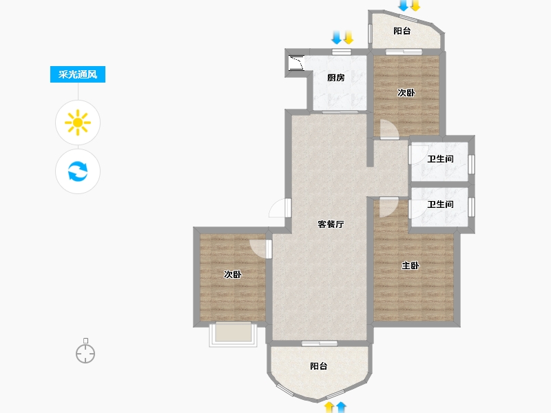 河南省-郑州市-瀚海思念城-96.73-户型库-采光通风