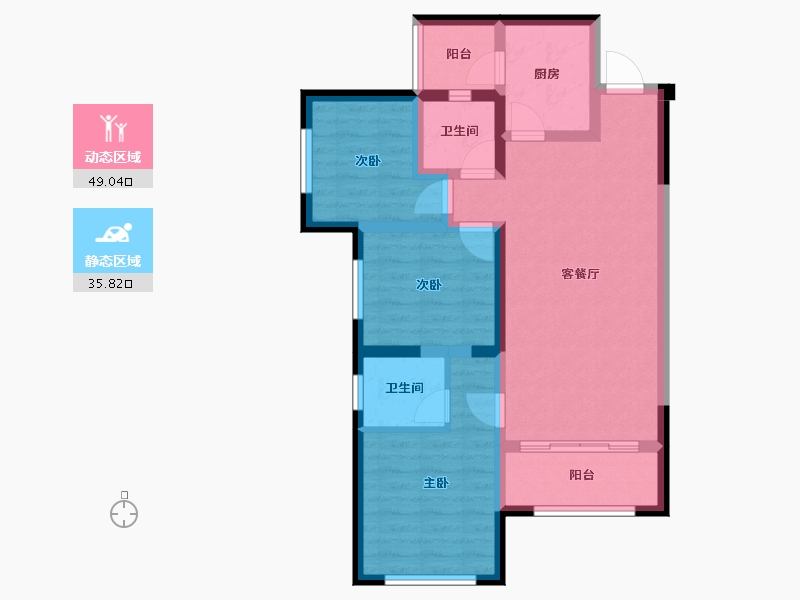 四川省-凉山彝族自治州-金色学府-74.53-户型库-动静分区