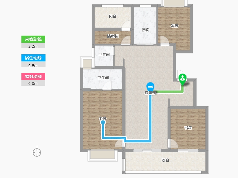 江苏省-苏州市-万象汇花园-117.00-户型库-动静线