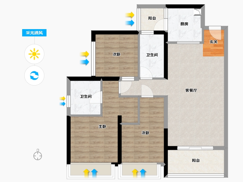 广东省-佛山市-电建地产・�吃冒氲�-82.36-户型库-采光通风