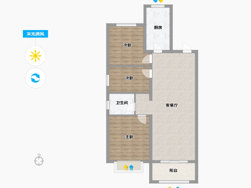 河北省-张家口市-境门御府-90.41-户型库-采光通风