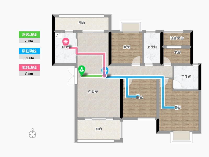 湖南省-长沙市-春晖花园-99.08-户型库-动静线