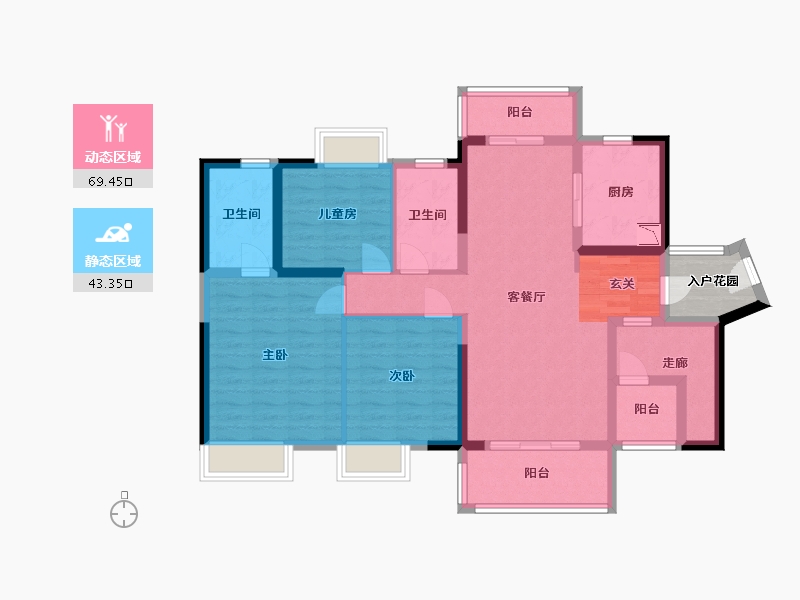 广东省-佛山市-华润置地・玖悦-103.20-户型库-动静分区