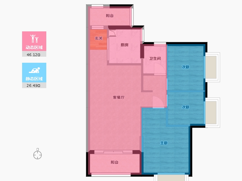 广东省-佛山市-时代云图（三水）-64.65-户型库-动静分区