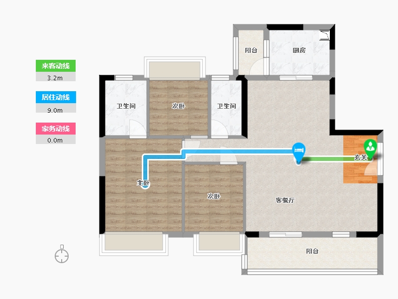 广东省-佛山市-润汉幸福汇广场-95.58-户型库-动静线