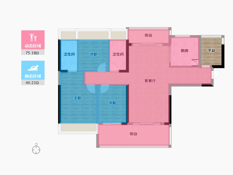 广西壮族自治区-贵港市-鑫炎・桃花源-109.00-户型库-动静分区