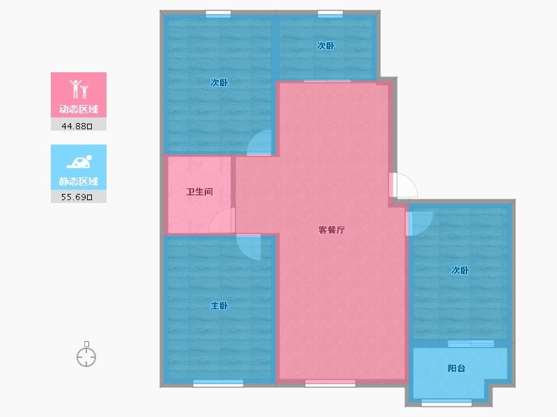 山东省-潍坊市-青云国际城-90.92-户型库-动静分区