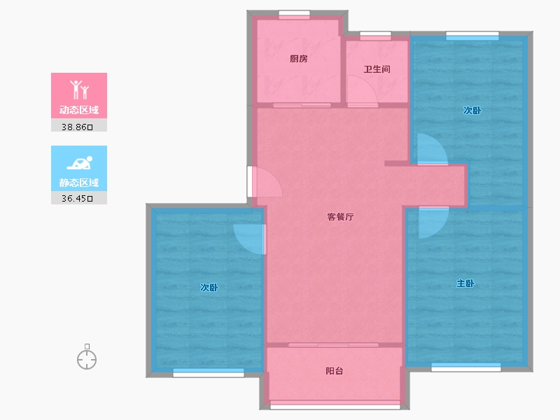 上海-上海市-新里程和合苑-68.56-户型库-动静分区