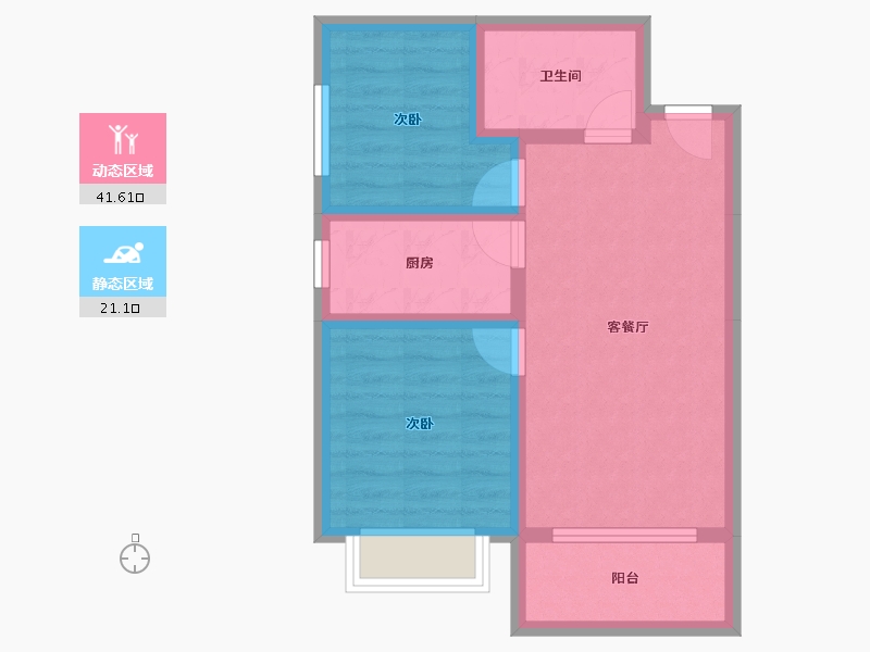 河北省-廊坊市-合生长安帝景-55.23-户型库-动静分区