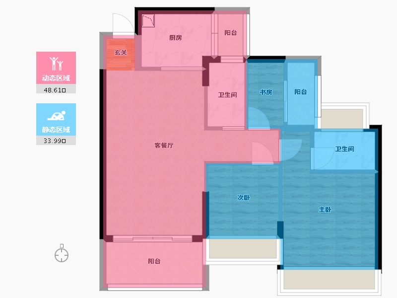 广东省-佛山市-谊泰豪苑-73.60-户型库-动静分区