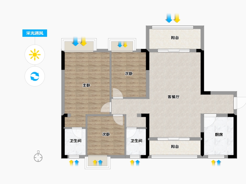 湖北省-宜昌市-凤凰湾-97.71-户型库-采光通风