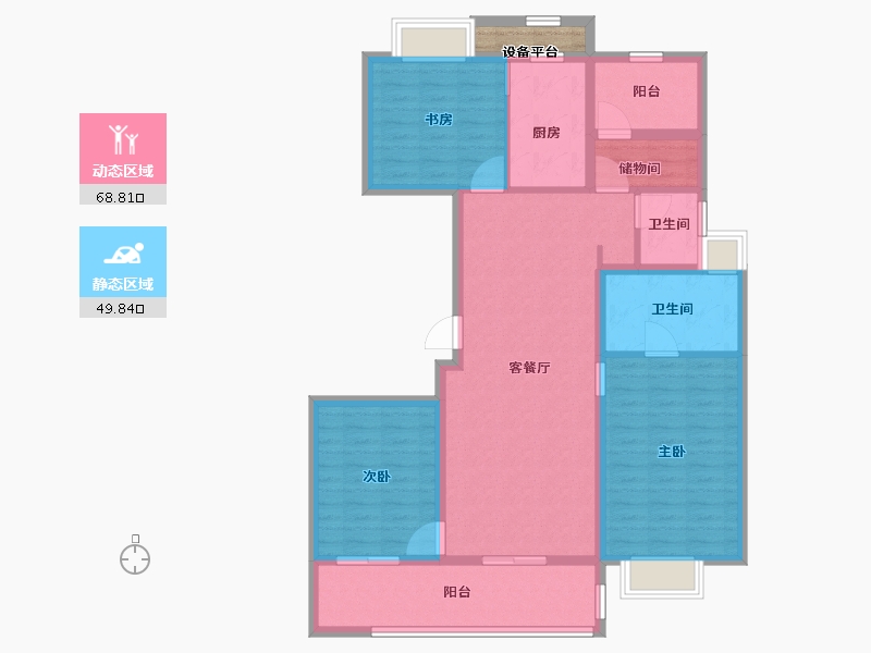 江苏省-苏州市-万象汇花园139-108.00-户型库-动静分区