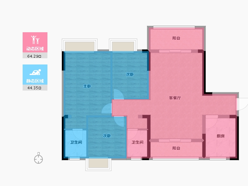 湖北省-宜昌市-凤凰湾-97.71-户型库-动静分区