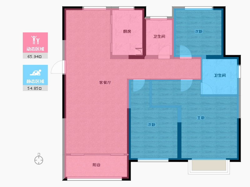 河南省-驻马店市-置地.清苑-109.00-户型库-动静分区