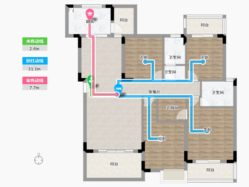 湖北省-恩施土家族苗族自治州-建始・众信・悦融湾-127.95-户型库-动静线