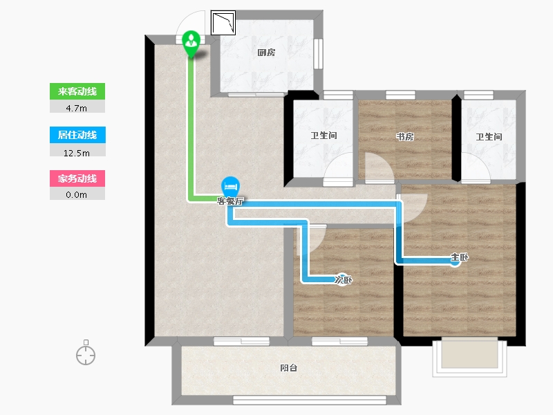 湖北省-咸宁市-绿地咸宁空间站-73.31-户型库-动静线