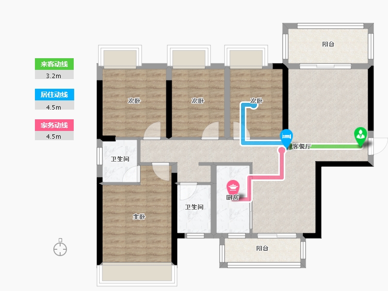 广西壮族自治区-贵港市-奥园顾荣幸福里-94.45-户型库-动静线