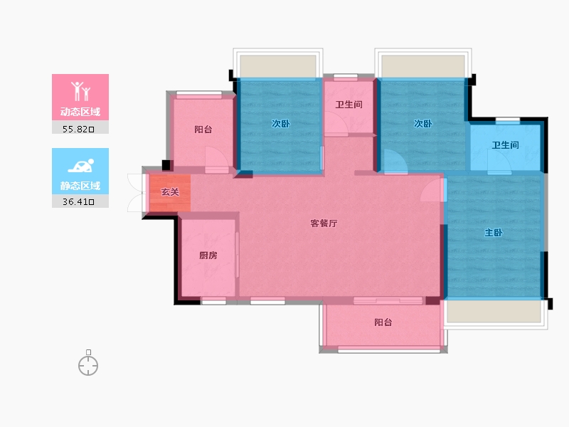 四川省-成都市-越秀亲爱里-82.52-户型库-动静分区