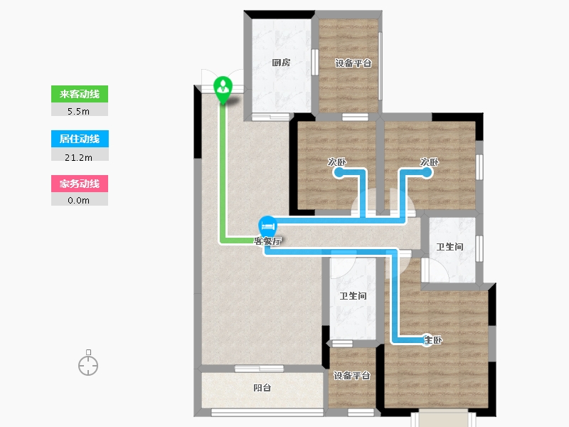 湖南省-怀化市-芸芦雅苑-85.39-户型库-动静线