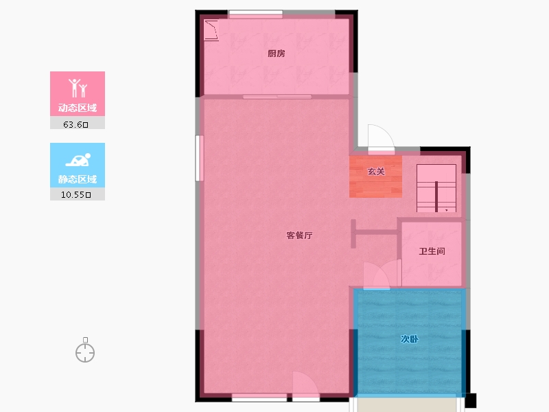 陕西省-西安市-碧桂园・香湖湾1号-67.87-户型库-动静分区